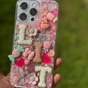 Custom Junk Pink Glitter iPhone 16 Pro Max Case
